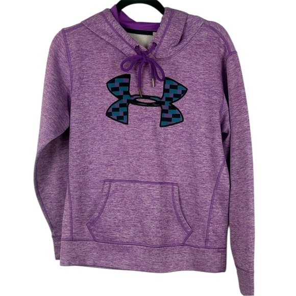 Under Armour Tops - Under Armour Heathered Purple Long Sleeve Hoodie Size Medium